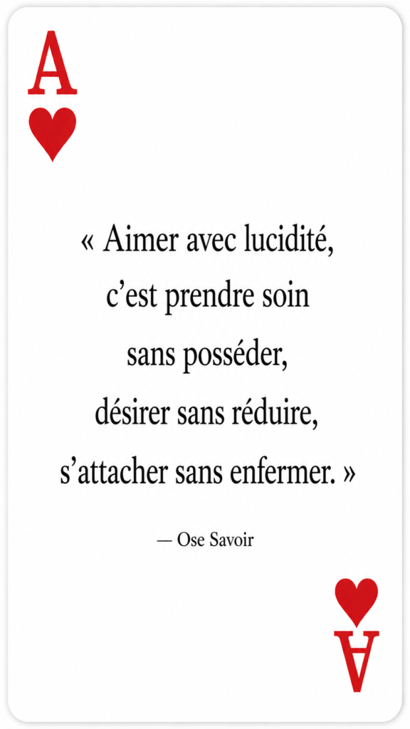 Confondre amour et emprise
Comment aimer sans perdre ma liberté ni prendre celle de l’autre ?