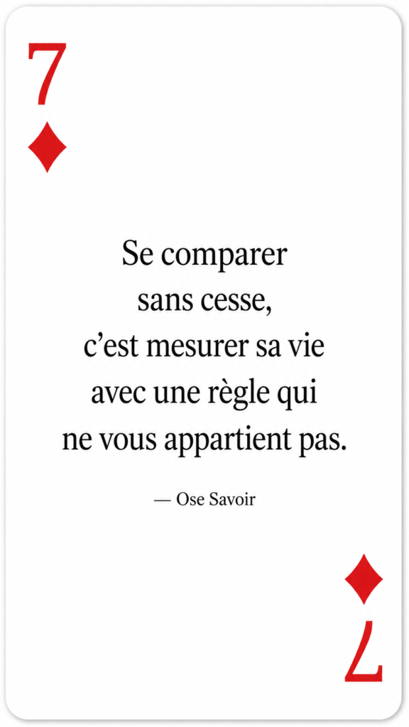 Comparaison
Identité personnelle
À qui est-ce que je donne le pouvoir de mesurer ma valeur ?