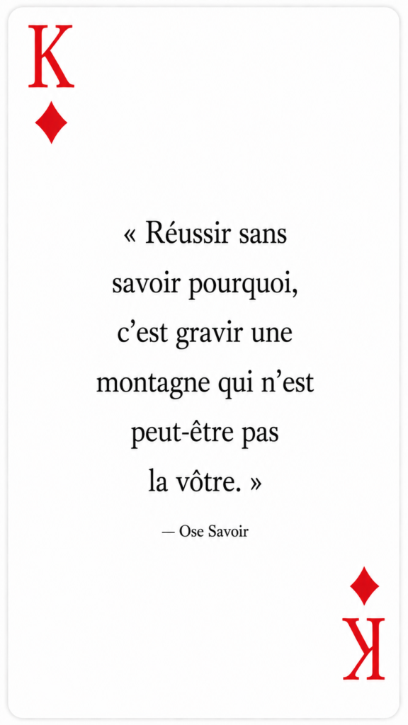 Réussite vide
Travail / vocation
Est-ce que ce que je poursuis a vraiment du sens pour moi ?